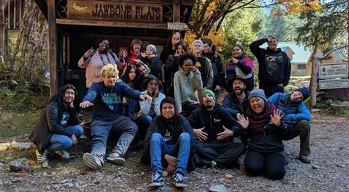 Students posing at Meek Opal Creek